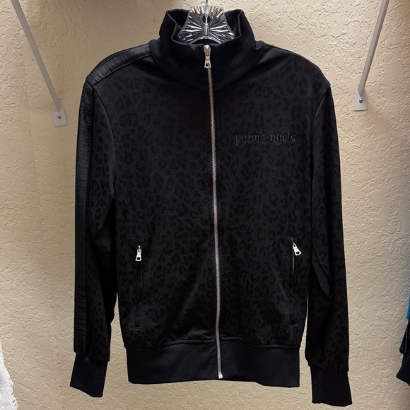 Palm Angels Men’s Black Leopard Print 100% Authentic Jacket - Picture 1 of 7